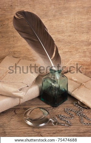 letter and a quill in the inkwell