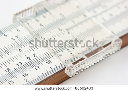 Vernier scale old logarithmic ruler