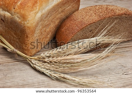 wheat bread wheat bread on a wooden table