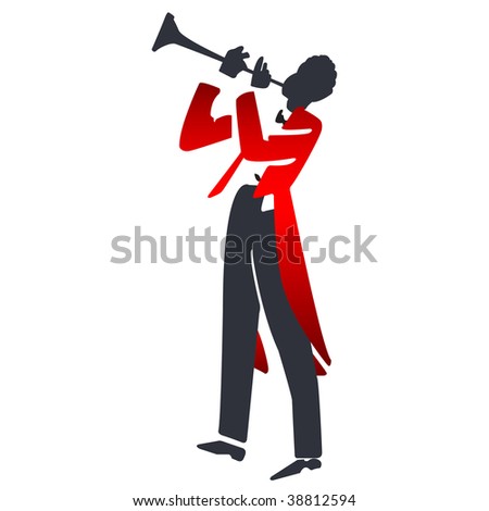 stock photo : abstract trumpet player