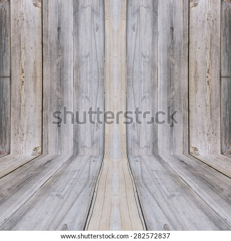 Room interior vintage with gray wood wall and wood floor