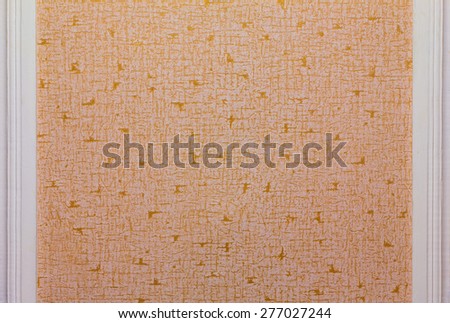 Wallpaper of fabric glued on the wall