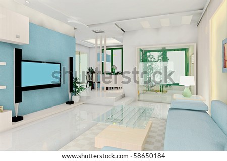 Modern Living Room Interior Design Stock Photo 58650184