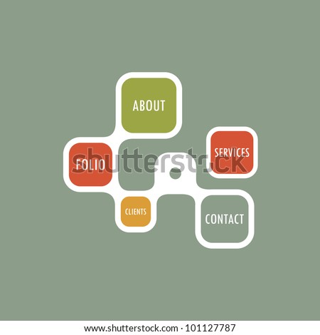 Retro Style Website Template Vector design frame Retro Style Website Template Vector design frame