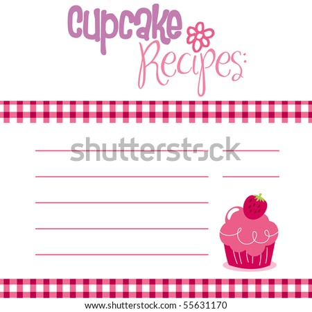 Recipe Book Template on Illustration Of Cupcake Recipe Template    55631170   Shutterstock