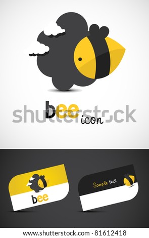 Stylized bee icon such logo and business cards EPS10 vector Stylized bee icon such logo and business cards EPS10 vector