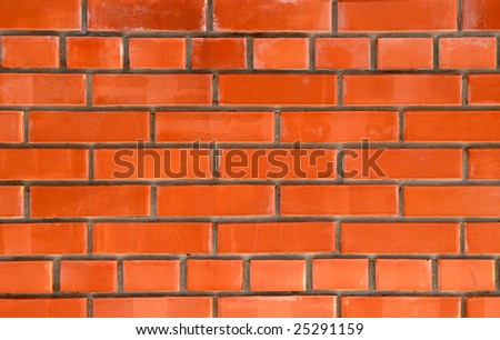 red rectangles bricks wall in blind alley