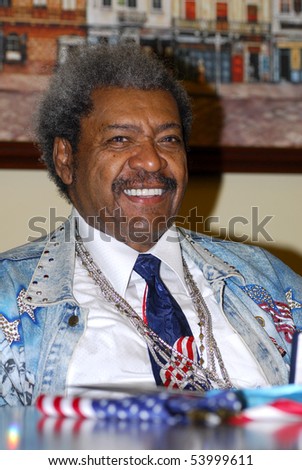 LVIV, UKRAINE - MAY 25: American boxing promoter Don King gives a press conference in Lviv, on May 25, 2010 to announce that former WBA champion Andriy Kotelnik signed a contract.