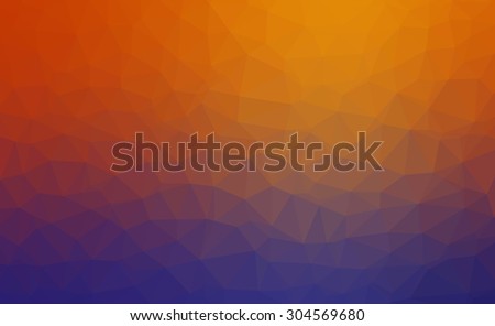 Blue orange abstract geometric rumpled triangular low poly style  illustration graphic background