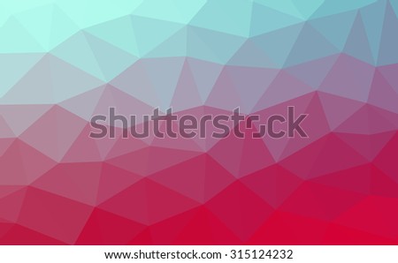 Multicolor blue and red gradient geometric pattern. Triangles background. Polygonal raster abstract for your design. Cool background image for websites.