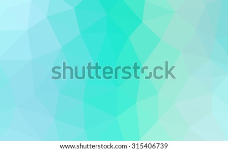 Light blue, aquamarine abstract geometric rumpled triangular low poly style illustration graphic background. Raster polygonal design for your business.Cool background image for websites.