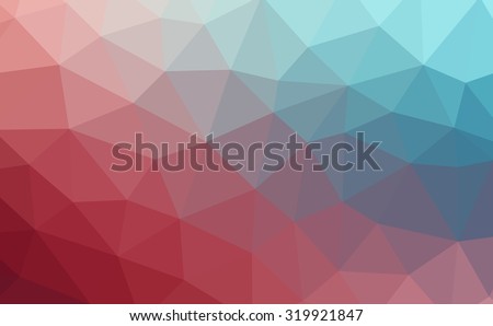 Blue  red gradient geometric pattern. Triangles background. Polygonal raster abstract for your design. Cool background image for websites.