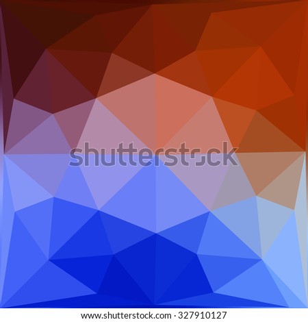 Multicolor blue red orange gradient geometric pattern. Triangles background. Polygonal raster abstract for your design. Cool background image for websites.