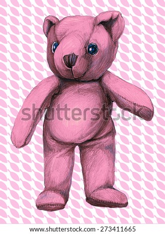 Teddy Bear - hand drawing of toy