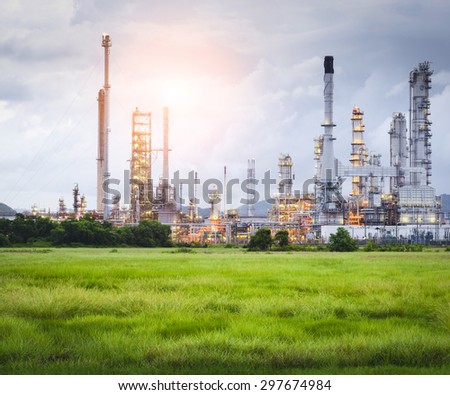 Oil Refinery factory of panorama , petrochemical plant , Petroleum