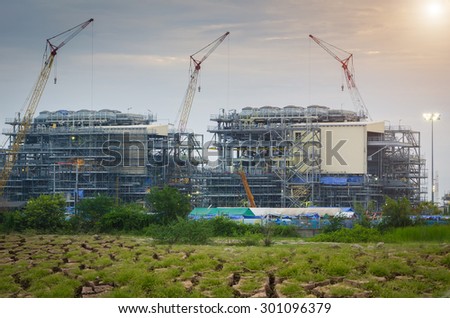 Construction Industry in dry Areas , Construction oil refinery , working site , Oil Rig