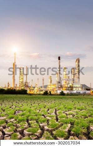 Oil Refinery factory in the morning , petrochemical plant , Petroleum , Oil , Gas