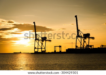 Silhouette of Trade Port , Shipping