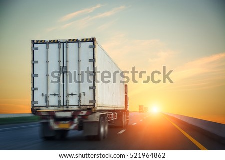 Shipping container by Container truck