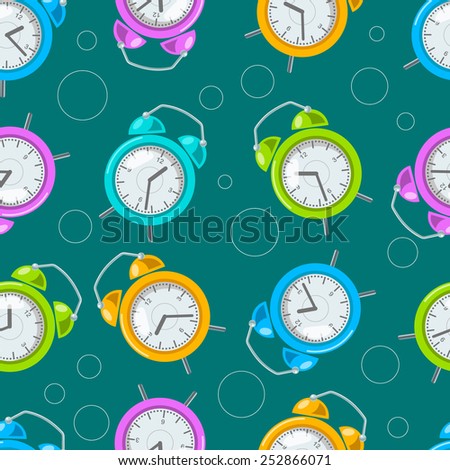 Alarm clock seamless pattern