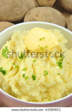 fresh organic mash potato in a bowl