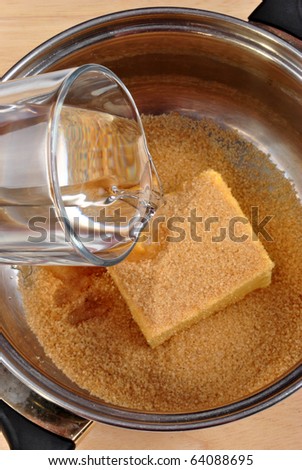 mix some water with butter and brown sugar
