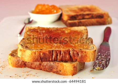 toasted sandwich with some organic orange marmalade