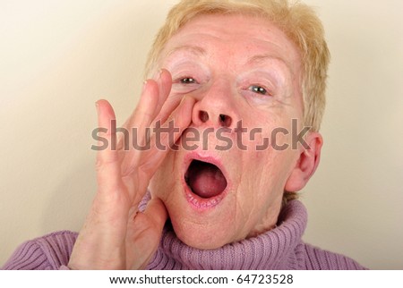 woman is shouting with her open mouth