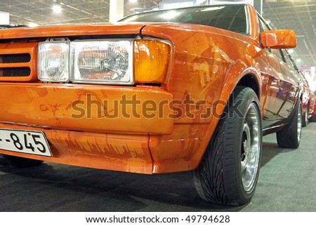 stock photo BUDAPEST MARCH 19 Special painted Volkswagen Scirocco tuned
