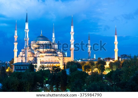 Sunrise over the Blue Mosque, Istanbul, Turkey