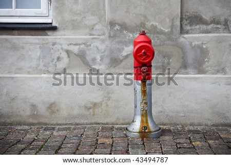 Red fire hydrant in street