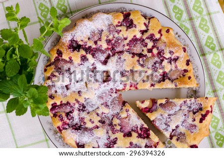 berry pie, fruit pie, top view, homemade cakes