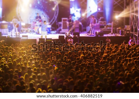Blurred image of free night live concert
