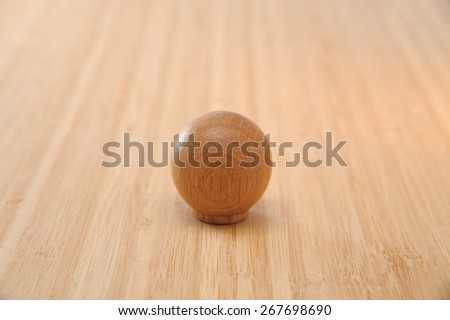 Round door knob on a wooden door