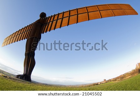 Angel of the North in Newcastle on a cold winters day