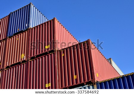 Cargo container yard, the Port of Tokyo, Japan