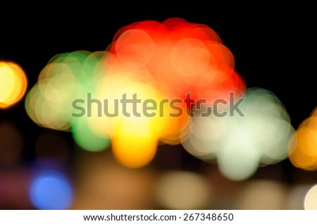 Blurry of Multi Color Flower Light Bokeh in The Dark Night Disco Party - Abstract Texture Background