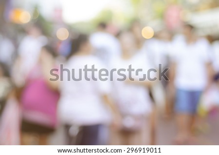 Abstract Blurred Style of The Walking Way in the City - Urban Night Lifestyle Background