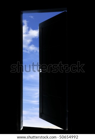 open dark door to sky