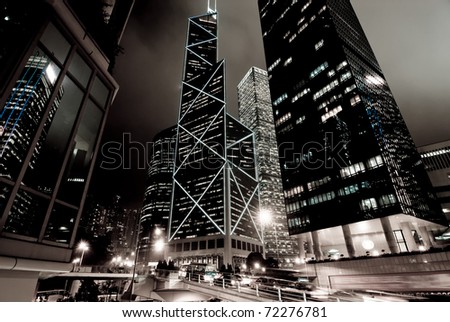 HONG KONG - DECEMBER 18: Bank of China Tower at night on December 18, 2009 in Hong Kong, China. It was founded in 1912 by the Government of the Republic of China and is the oldest bank in China.