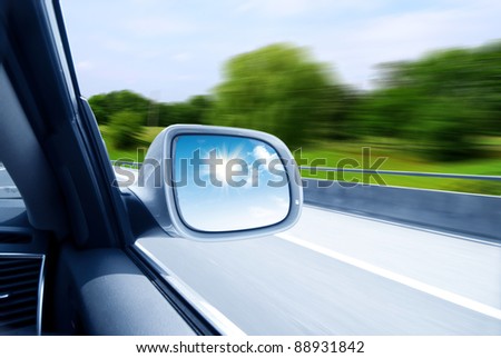 blurred action from car at high speed
