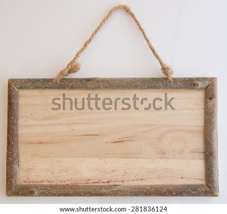Wooden sign isolated on white. Wood old planks sign.
