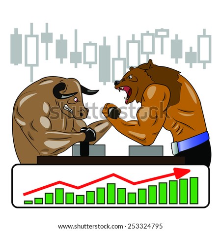 Bull and Bear, armwrestling