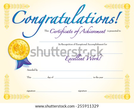 CONGRATULATIONS CERTIFICATE OF ACHIEVEMENT CONGRATULATIONS CERTIFICATE OF ACHIEVEMENT