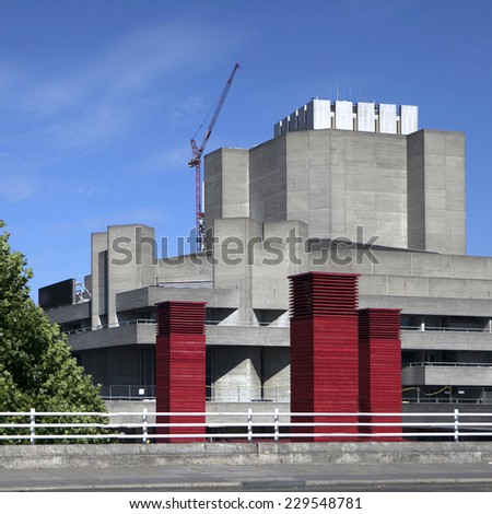 LONDON - JUNE 15. \'The Shed\' is the National Theatre\'s temporary red timber venue that celebrates adventurous, ambitious and unexpected performances, June 15, 2013 at the South Bank, London, UK.