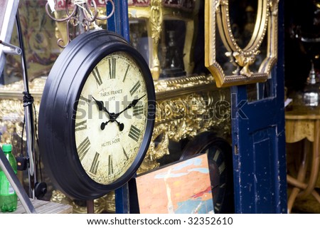 Portobello Road Market . London. Clock