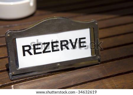 Reserved Sign on Table