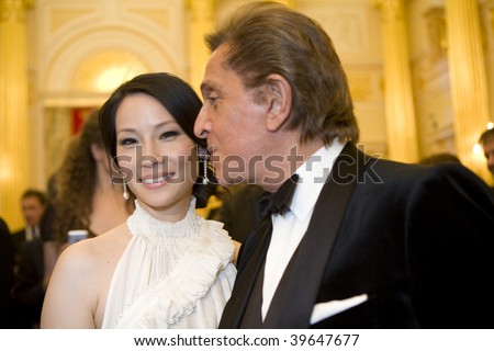 MOSCOW - FEBRUARY 14:   Lucy Liu, couturier Valentino at Love Ball,  charity gala by Eventica in support of Natalia Vodianova\'s Naked Heart Foundation, on February 14, 2008 in Moscow, Russia
