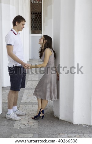 First date. Young couple