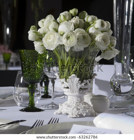 stock photo decoration of wedding table Lupin in vase
